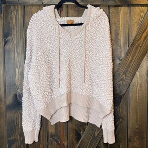 Pol's Boho Cottage Textured Popcorn Hoodie Sweater